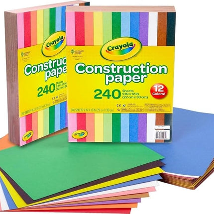 Crayola Construction Paper, 480 Count, 2-Packs of 240 Each, 10, Great for Arts & Crafts, Home or School Projects