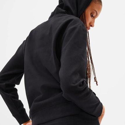 GAP Women's Logo Hoodie Hooded Pull-on Sweatshirt, True Black, S