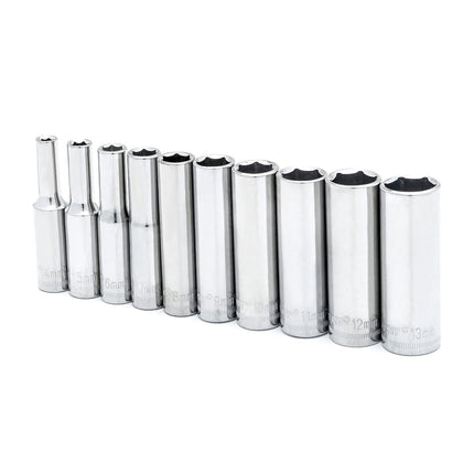 Crescent 1/4-inch Drive 6 Point Deep Metric Socket 10-Pieces Set