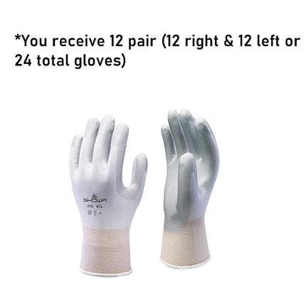 SHOWA Atlas 370B Nitrile Palm Coated General Purpose Work Glove with Nylon Liner, Black, Medium (1 Pair)