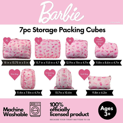 Collectibles Care Bears Beauty 7 Piece Soft Storage Organization Packing Cubes Travel Set (Officially Licensed Product) By Franco