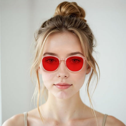 Bloomoak 100% Red Lens Blue Green Light Blocking Glasses- Dual AR Coatings Sleep Glasses Before Bed - Anti Glare, Fatigue