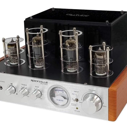 Rockville BluTube WD Amplificador de válvulas de 70W/receptor estéreo doméstico, Bluetooth, HDMI, óptico, para audiófilos y entusiastas del cine en casa