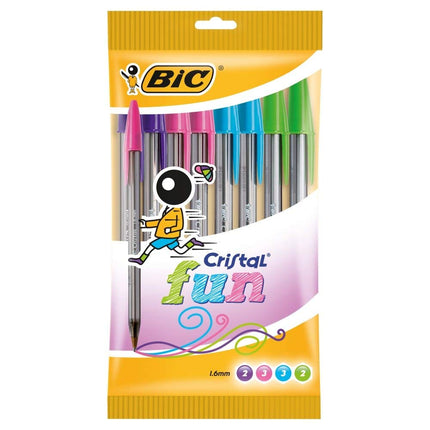BIC Cristal Fun Ballpoint Pens Wide Point (1.6 mm)