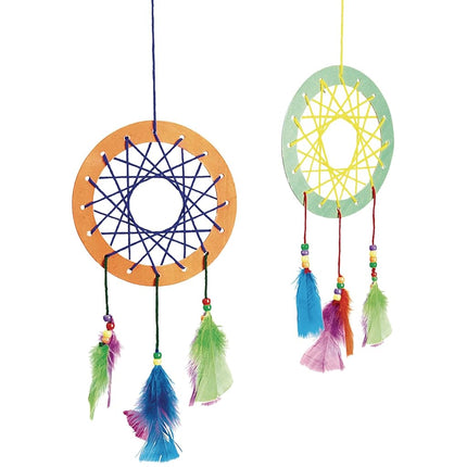 Colorations DIY Make Your Own Dream Catcher Arts and Crafts Kit Includes Rings, Beads, Feathers, Yarn Instructions (Item # DREAMKIT)