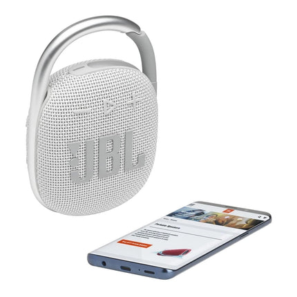 JBL Paquete de 2 altavoces Bluetooth de audio inalámbricos resistentes al agua Clip 4 (blanco)