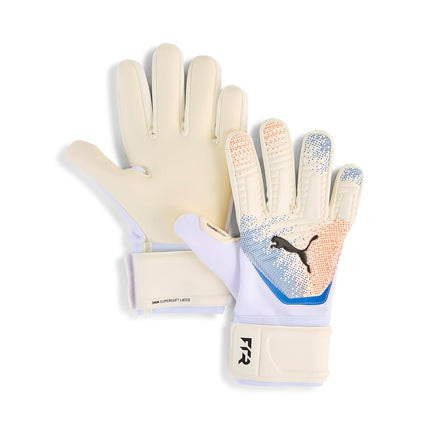 Gants de gardien de but PUMA Unisex Future Match Negative Cut, Blanc-Rouge éclatant-Bleu ultra AH25, 10