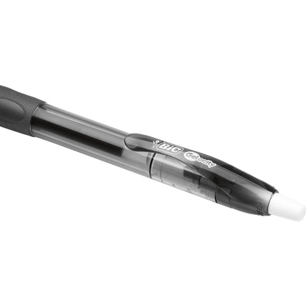 Bolígrafo de gel retráctil Bic Gel-ocity, punta mediana (0.7 mm), negro, 4 unidades