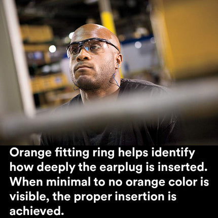3M Ear Plugs, 200/Box, E-A-Rsoft Superfit 311-4109, Metal Detectable Cord, Disposable, Foam, NRR 32, Drilling, Grinding, Machining, Sawing, Sanding, Welding, 1/Poly Bag