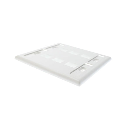 Leviton 42080-6WP 6-Port Dual Gang QuickPort Wallplate with ID Windows, White