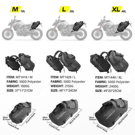 Rhinowalk Motorcycle Saddle Bags Waterproof Anti-Vibration Motor Side Bags Shoulder Bag Motorbike Panniers 48L(24L*2) for Most Adventure and Sport Bike Motorcycle Racks, 1 Pair