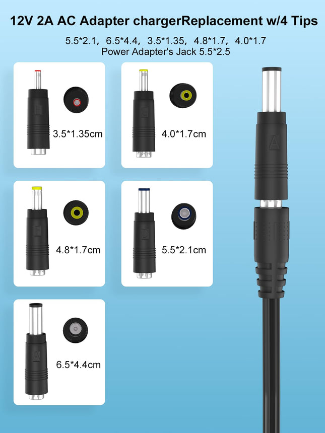12V AC Power Cord Replacement for WD Western Digital My Book Essential External Hard Drive HDD, Seagate Hard Drive,Seagate Freeagent Goflex Power Supply Charger Cable
