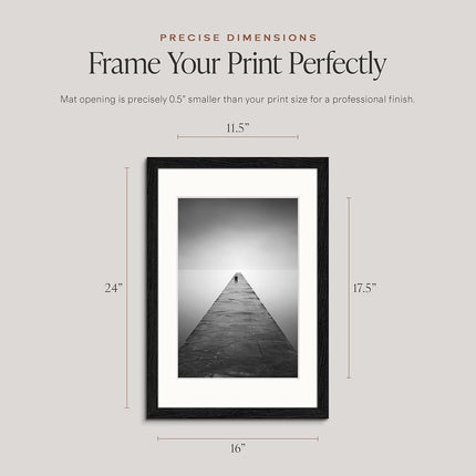 Americanflat 16x24 Poster Frame with Polished Plexiglass - Use as 12x18 Frame with Mat or Display 16x24 Photo Without Mat - Hudson Collection - Wide Picture Frames for Wall Display - Black