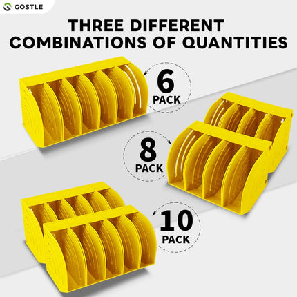 5 Inch Professional Sanding Discs Storage Bins - 10 Bins Set for Efficient Organization, Offset Snap-On Connection, Grit Classification, Space-Saving Design and Versatile Application, Yellow