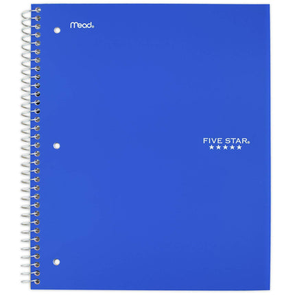 Five Star Spiral Notebook, 5 Subject, Wide Ruled P