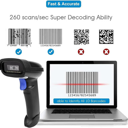 NETUM Wireless 1D Barcode Scanner – Bluetooth/USB/2.4G for Phone/Table/PC