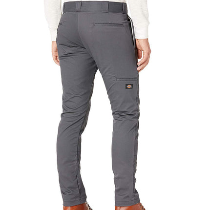 Dickies Pantalón de trabajo ajustado de rodilla doble para hombre, color carbón, 36W x 32L
