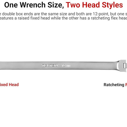 TEKTON 22 mm Long Fixed/Flex Head 12-Point Ratcheting Box End Wrench | WRB35422