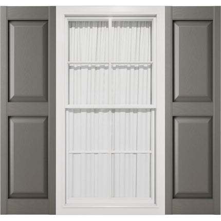 Mid-America 00021243018 Standard Size Williamsburg Double Panel Vinyl Shutters, w/Installation Shutter-Lok's & Matching Screws (Per Pair), 018, 12"W x 43"H, Tuxedo Grey