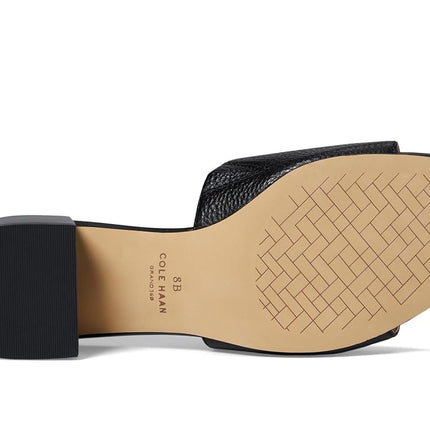 Cole Haan Women's Calli Single Band Sandal Flat, Black Leather, 4.5 UK
