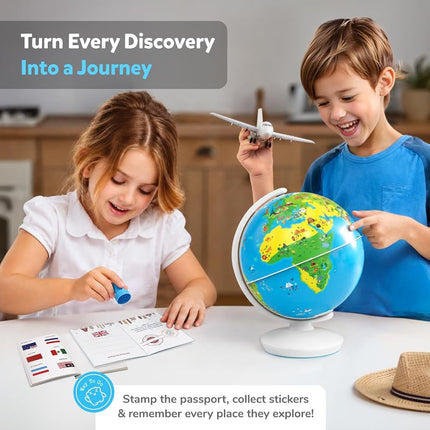 Shifu PlayShifu Educational Globe for Kids, Orboot Earth (+ App) Interactive AR World, 400 Wonders, 1000+ Facts, STEM Toy Gifts for Kids 4-10 Years, No Borders, No Names on Orboot Globe