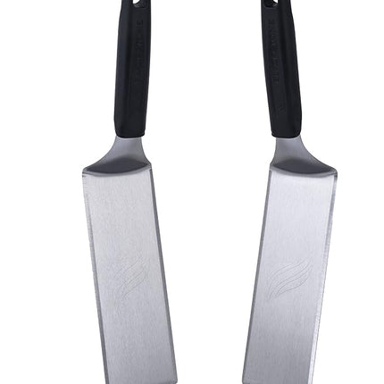 BLACKSTONE 5550 Extra Long Griddle Spatula Set of 2- Perfect Heavy-Duty Stainless Steel Premium Flat Top BBQ Grill Accessories, Non-Slip Plastic Handle, Heat Resistant, Dishwasher Safe Easy to Clean