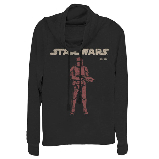 STAR WARS Junior's Cowl Neck Sweater, Black, 4X-La