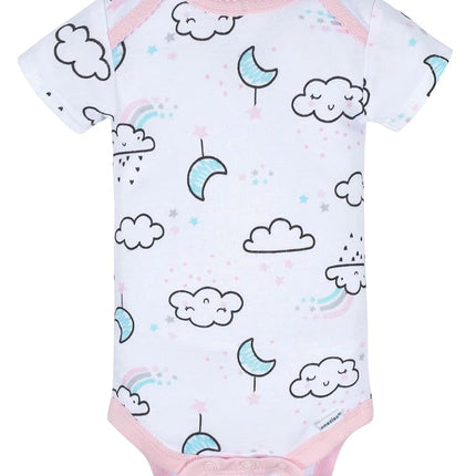 Gerber unisex-baby 8-pack Short Sleeve Onesies Bodysuits, Clouds, 0-3 Months