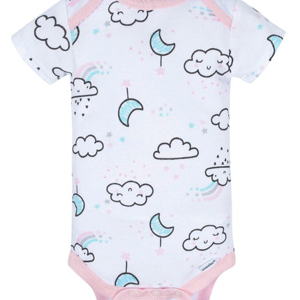 Gerber unisex-bebé Paquete de 8 pañaleros de manga corta, Nubes, Recién nacido