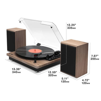 Victrola Montauk - Bluetooth Record Player with Stereo Speakers - Farmhouse Walnut