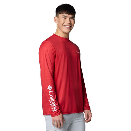 Columbia Men's Terminal Tackle PFG Statetriot Long Sleeve, Red Spark/Clean Line Pride FL Dorado, Small