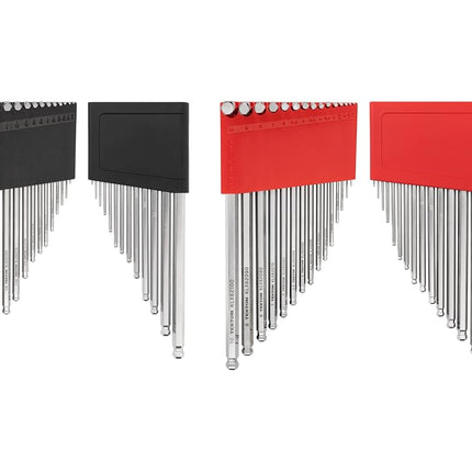 TEKTON Ball End Hex Key Set, 28-Piece (0.050-3/8 in., 1.3-10 mm) with Holder | KLX91301
