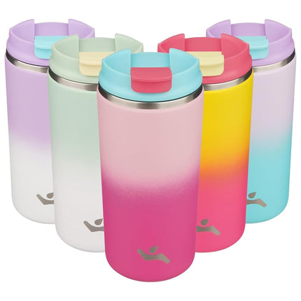 Konokyo Tumbler with Lid, 12 oz Travel Coffee Mug Double Wall Vacuum Stainless Steel Thermal Metal Cup Insulated Water Bottle,Cherry