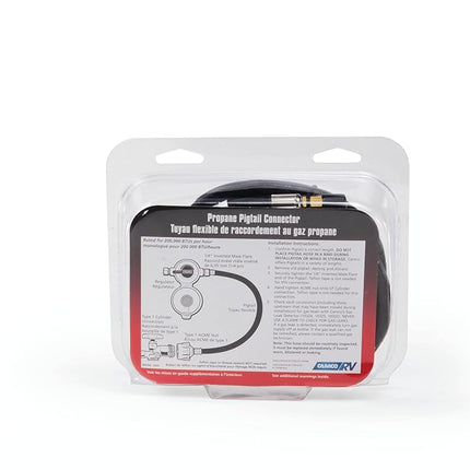 Camco 36" Pigtail Propane Hose Connector - Connects Propane Cylinder To a RV or Trailer Propane Regulator - Provides Thermal Protection and Excess Flow Protection (59173)