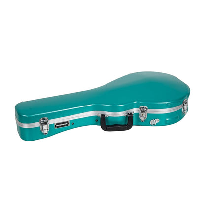 Crossrock F-Style Mandolin Case | ABS Molded Hardshell with Security Lock, Metal Feet, and Detachable Straps-Mint Blue (CRA862MFMB)