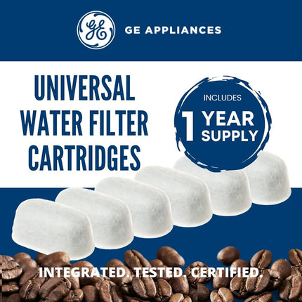 GE Appliances Activated Carbon Coffee Filters|Remove Chlorine, Calcium, and Other impurities from The Water | Universal Fit | 6 Pack