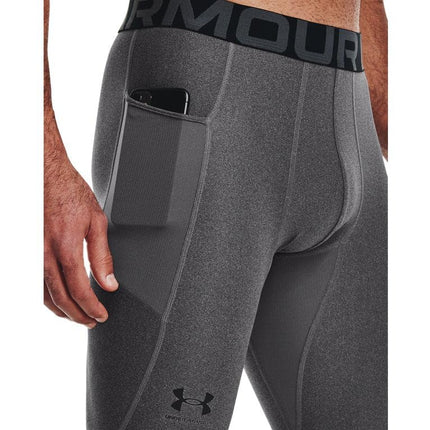 Under Armour Men's HeatGear Leggings, Carbon Heather (090)/Black, XXL Tall