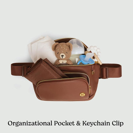 Huggies Unisex's Diaper Crossbody Bag, Cognac Leather