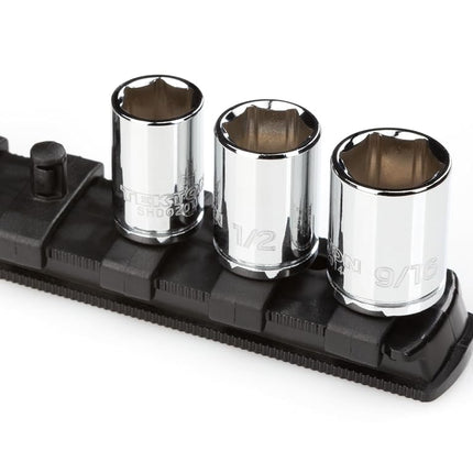 TEKTON 1/4 Inch Drive x 8 Inch Socket Rail, 13 Clips (Black) | OSR01213 | Made in USA