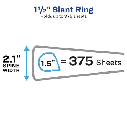 Avery Heavy-Duty View 3 Ring Binder, 1.5 Inch EZD Rings, Great for Portfolio Binders, Office Binders, School Notebook Binders, and More, 4 Mint Binders (4-Pack of 79271)