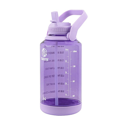 Bouteille d'eau Takeya Tritan avec couvercle à paille - Durable, sans BPA - Avec marqueur de temps - Antifuite et pare-chocs antidérapant - 1,9 L, Vivacity Purple