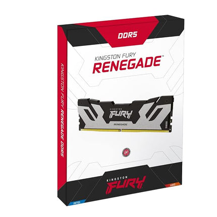 Kingston Fury Renegade DDR5 Silver/Black XMP 32GB 6400MT/s CL32 DIMM Desktop Gaming Memory (Kit of 2) - KF564C32RSK2-32