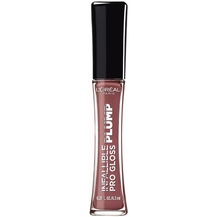 L'Oreal Paris Infallible Pro Gloss Plump Lip Gloss with Hyaluronic Acid, Long Lasting Plumping Shine, Lips Look Instantly Fuller and More Plump, Radiant Mauve, 0.21 fl. oz