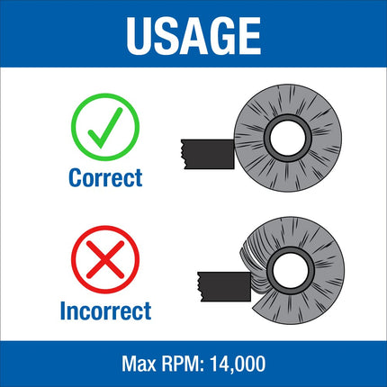 Mercer Industries 187010-4" x 1/2" x 5/8"-11 Crimped Wire Wheel, .014 Carbon Steel Wire