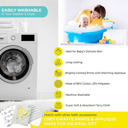 Spasilk Bath Hooded Towels & Washcloths Set for Babies, 23-Piece Gift Set, Grey, (Gift GBA23 0501)