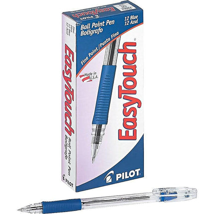 Bolígrafos PILOT EasyTouch, Punta Fina, Tinta Azul, Caja de una Docena (32002)