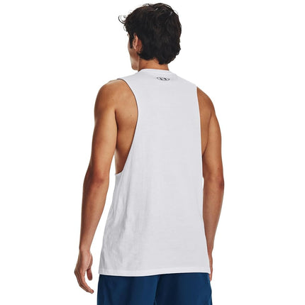 Under Armour UA Left Chest Cut Off Tank White / / Black