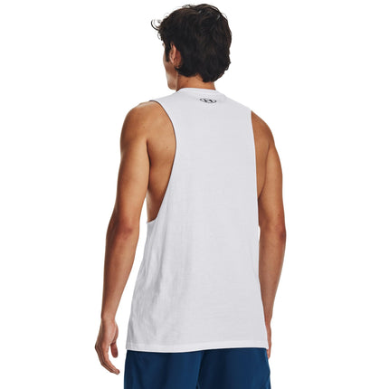 Under Armour UA Left Chest Cut Off Tank White / / Black