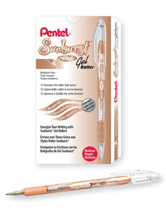 Pentel Sunburst Metallic Gel Pen, 0.8mm Tip Writes