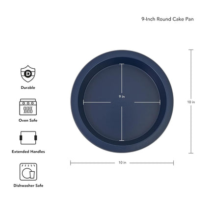 KitchenAid 9in Nonstick Aluminized Steel Round Cake Pan, Ink Blue